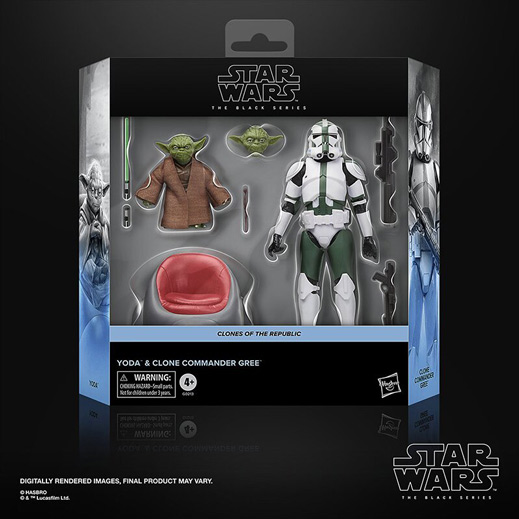 Hasbro Pulse/Disney Exclusive Star Wars: The Black Series Yoda And Clone Commander Gree 2-Pack